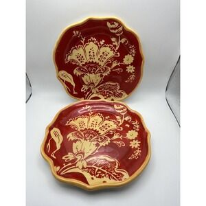 Vintage Raymond Waites Brocades Red Farmhouse Dinnerware Certified International